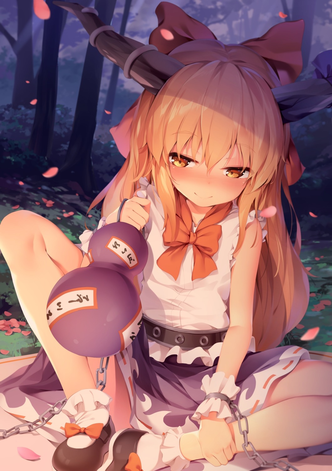 chen_bin horns ibuki_suika touhou