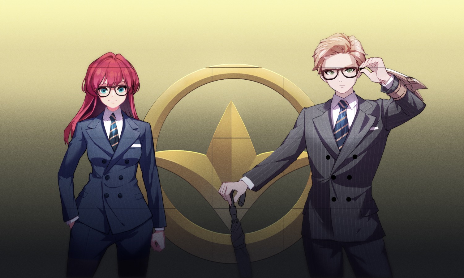 business_suit guardian_tales megane tagme umbrella