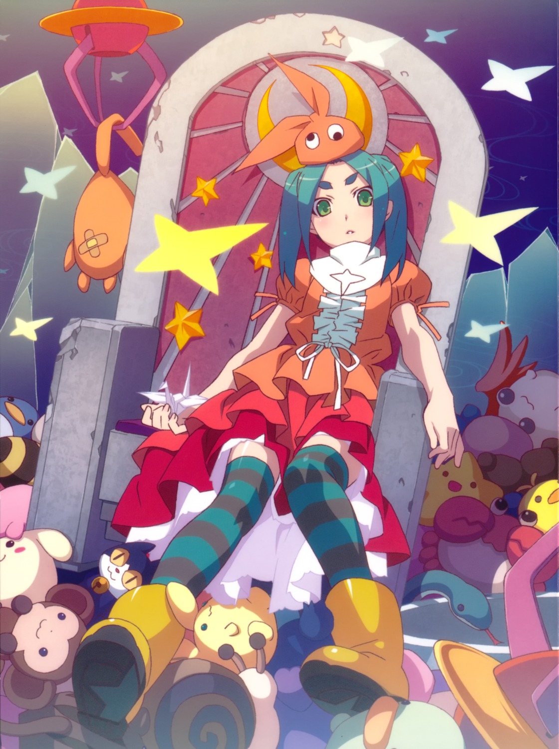 dress monogatari_(series) ononoki_yotsugi thighhighs tsukimonogatari watanabe_akio