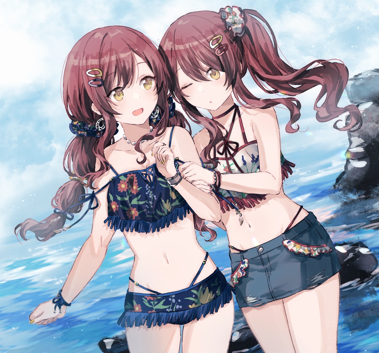 bikini gocoli oosaki_amana oosaki_tenka swimsuits the_idolm@ster the_idolm@ster_shiny_colors