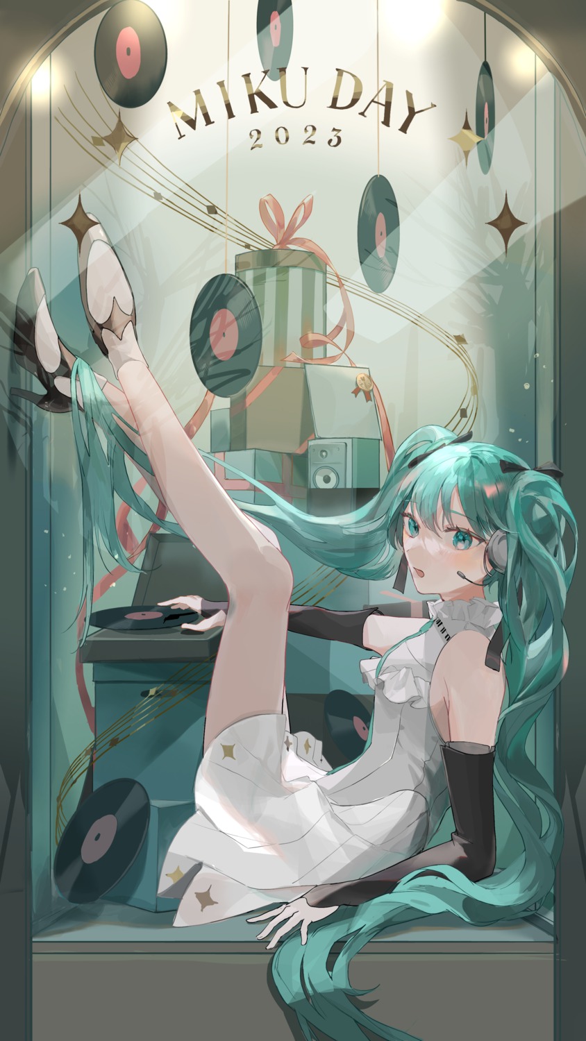 dress hatsune_miku headphones heels tagme vocaloid