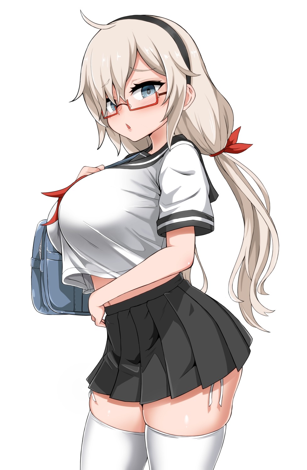 kimwangjyang megane seifuku thighhighs