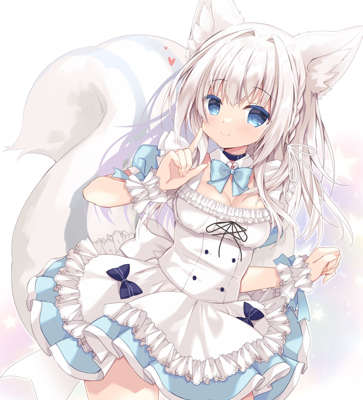 animal_ears cleavage dress lolita_fashion purin_purin skirt_lift tail