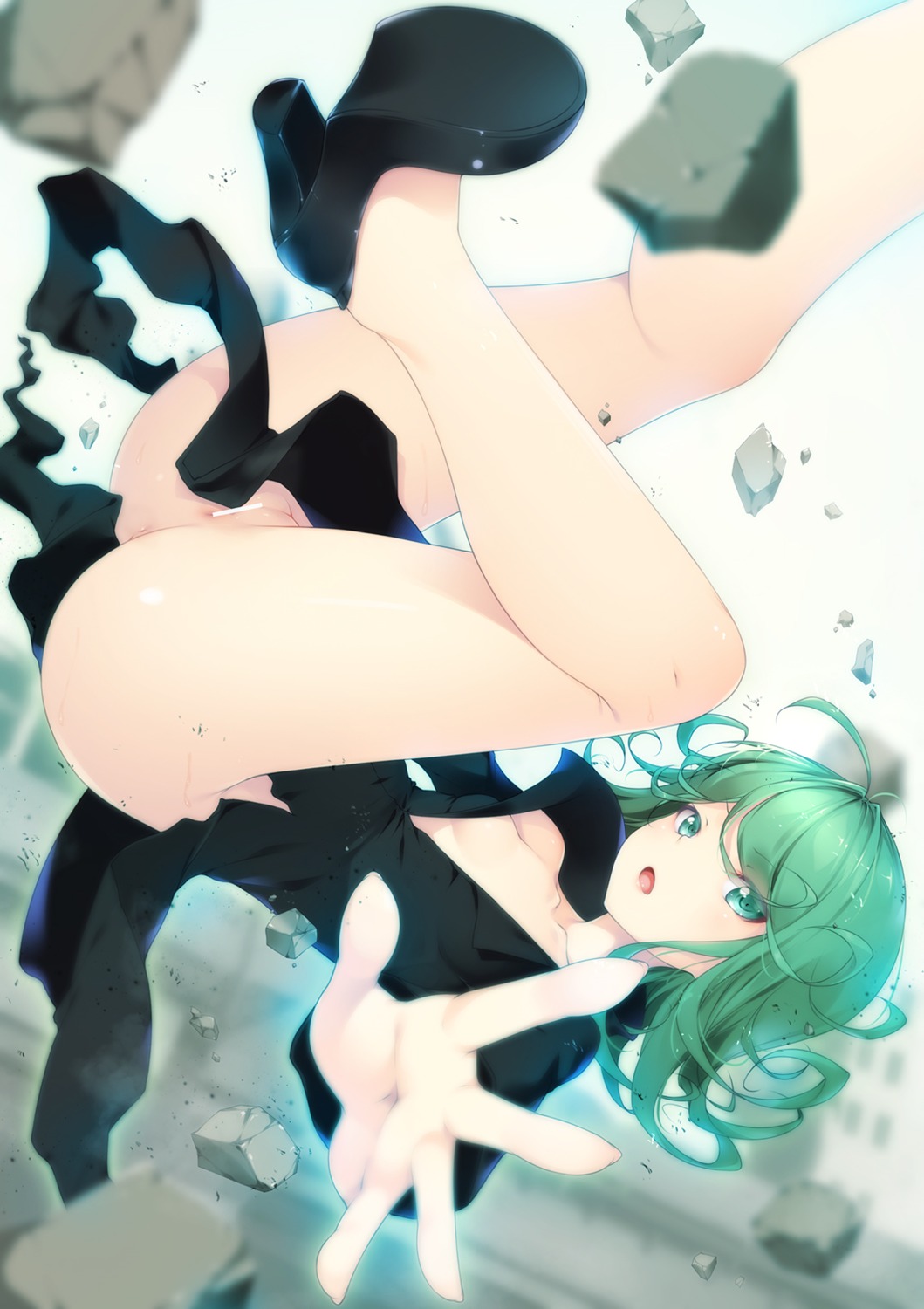 anus ass censored dress heels mogu no_bra nopan one_punch_man open_shirt pussy tatsumaki_(one_punch_man)