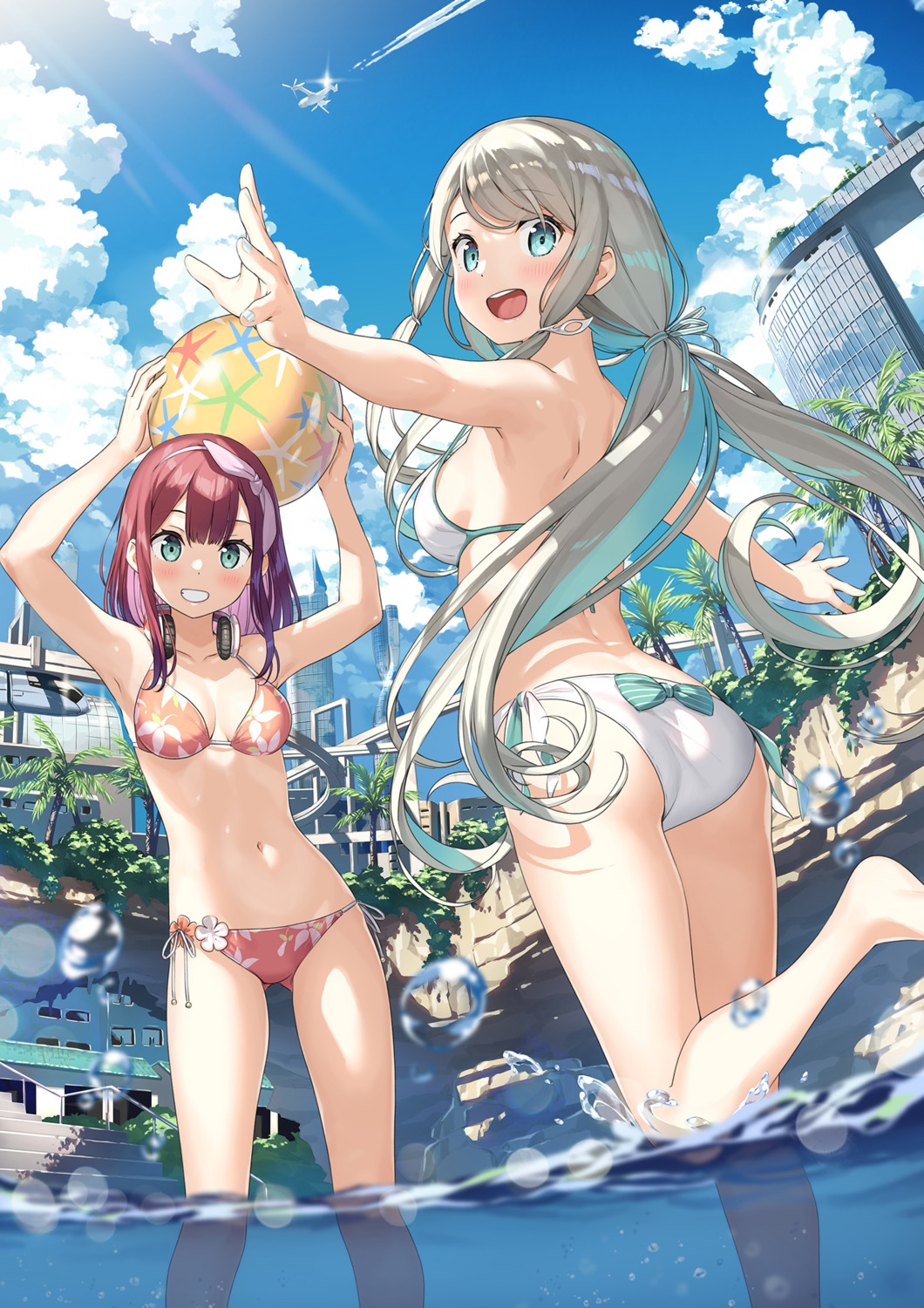 ass bikini cleavage cube headphones kamisama_no_youna_kimi_e kantoku sonomura_haduki swimsuits tsukuyomi_(kamisama_no_youna_kimi_e)