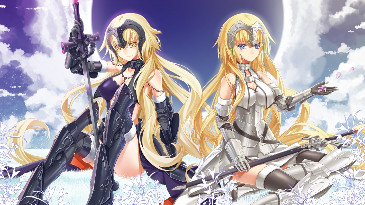 armor cleavage cross_akiha fate/grand_order jeanne_d'arc jeanne_d'arc_(alter)_(fate) sword thighhighs