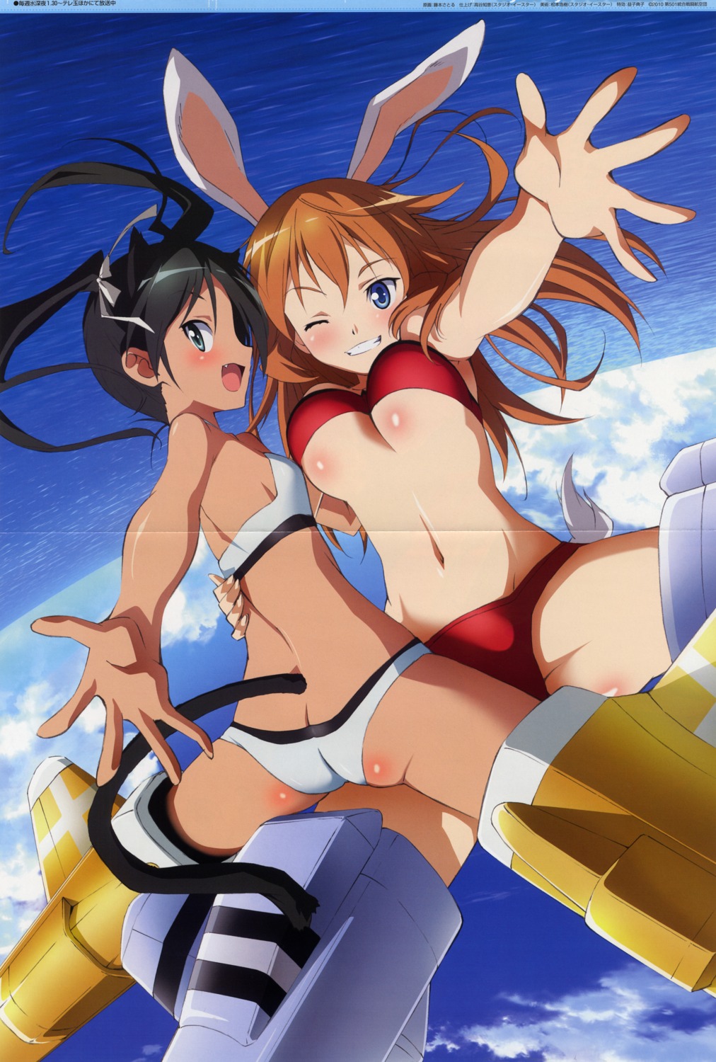 animal_ears bikini charlotte_e_yeager crease francesca_lucchini fujimoto_satoru strike_witches swimsuits tail underboob