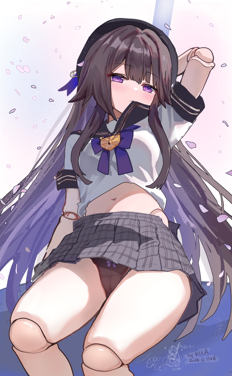 cameltoe herta honkai:_star_rail kkkula pantsu seifuku skirt_lift