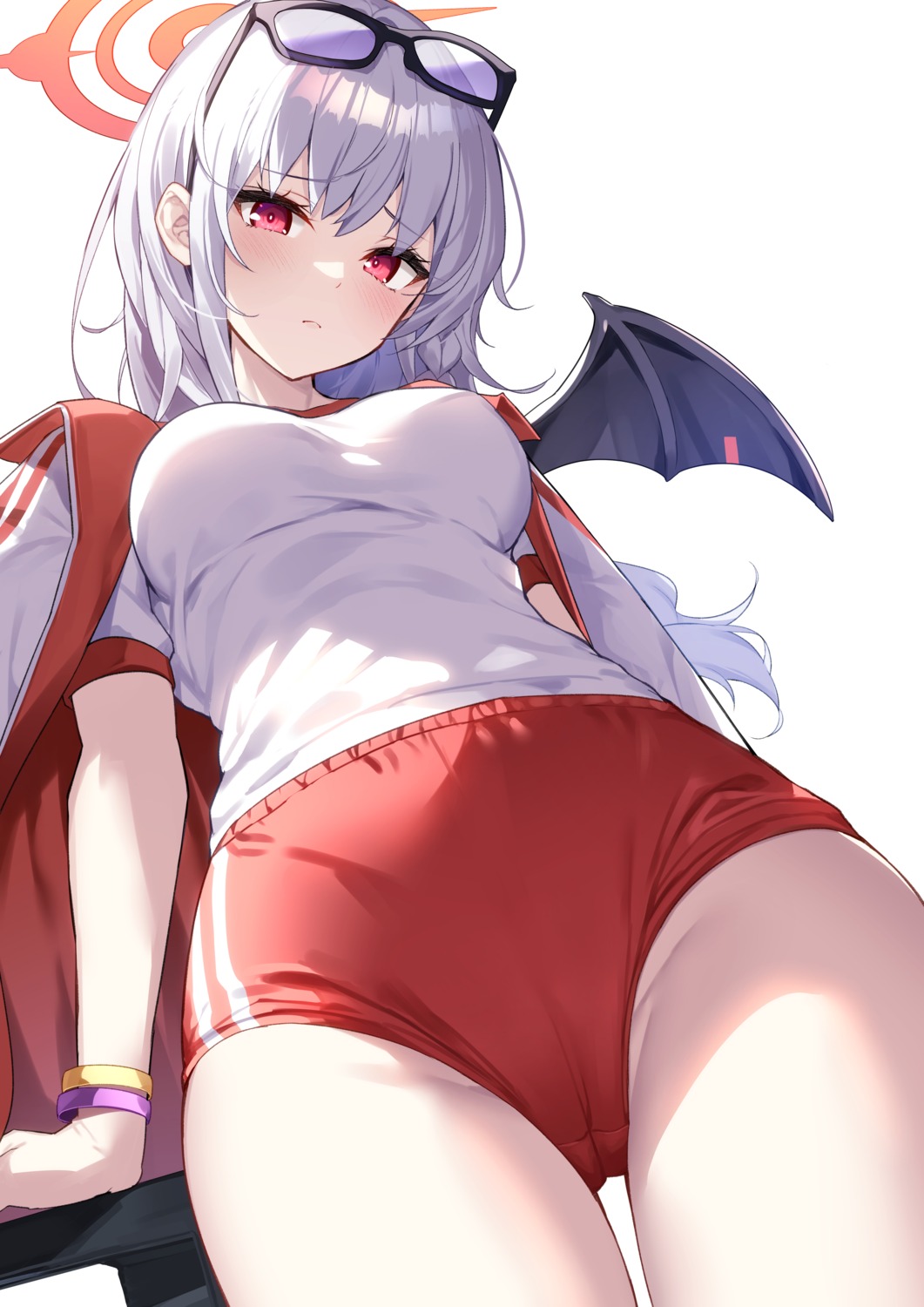 aosaki_yukina blue_archive buruma cameltoe devil gym_uniform halo kurodate_haruna megane wings