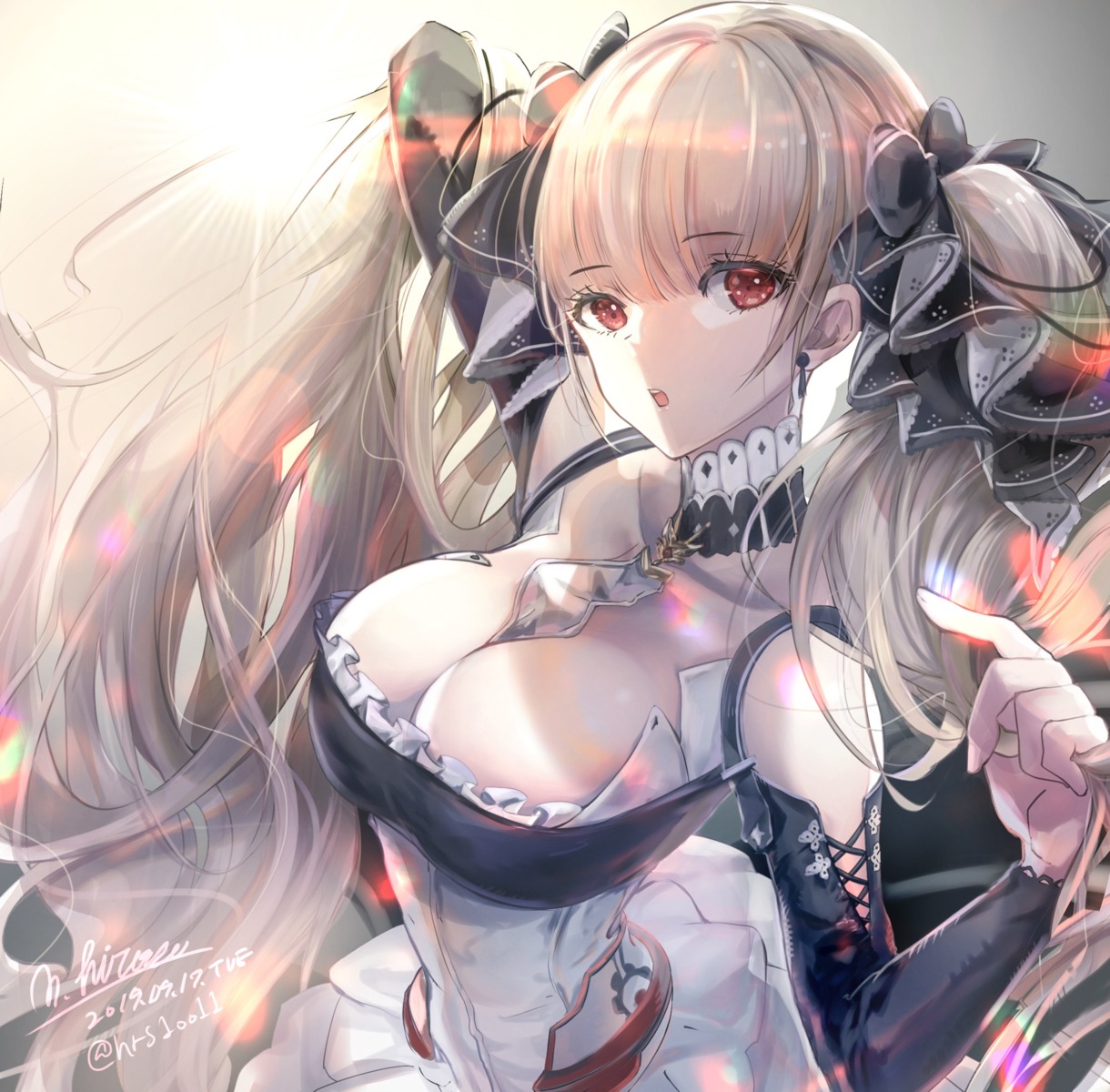 azur_lane cleavage formidable_(azur_lane) gothic_lolita hirose_(10011) lolita_fashion no_bra