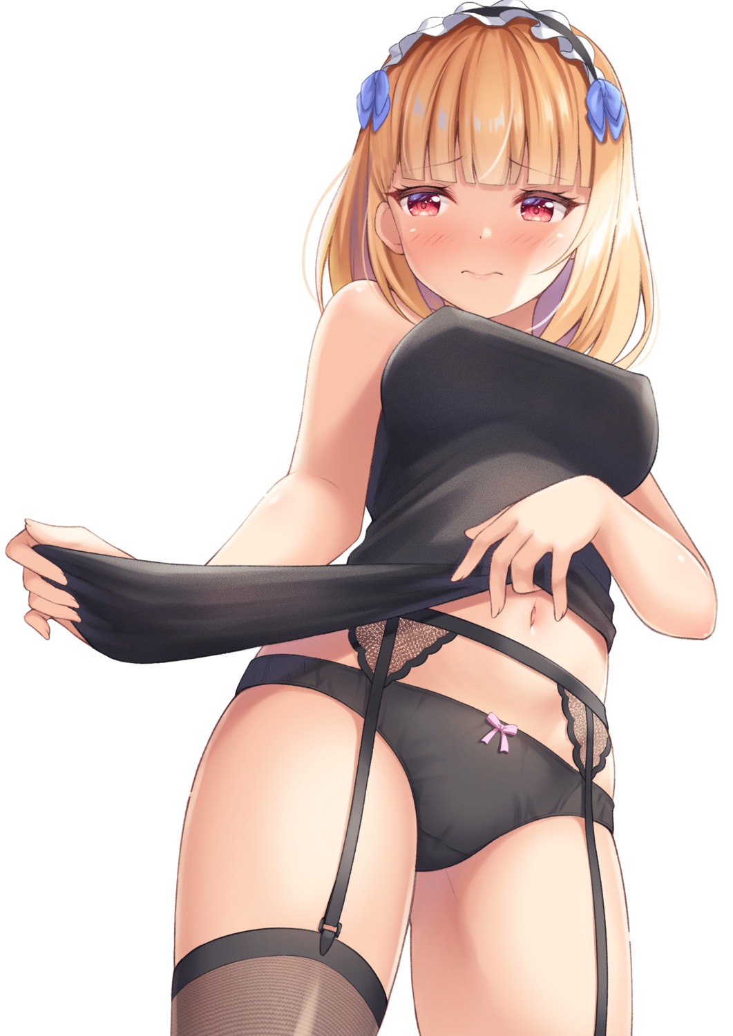 7fuji_06 erect_nipples garter_belt pantsu skirt_lift stockings thighhighs