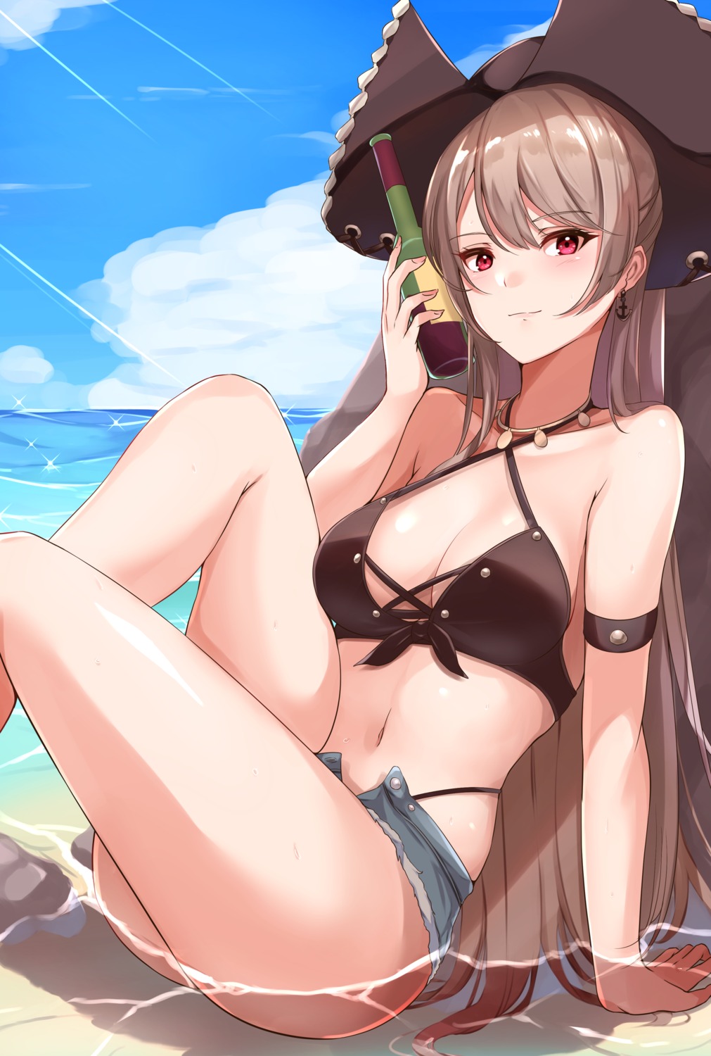 azur_lane bikini cleavage haneramu jean_bart_(azur_lane) swimsuits wet