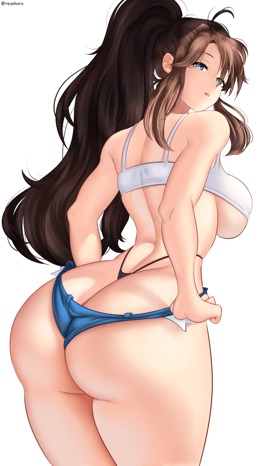 ass no_bra pantsu pokemon pokemon_bw rezeharu_(61594414) thong touko_(pokemon) underboob undressing