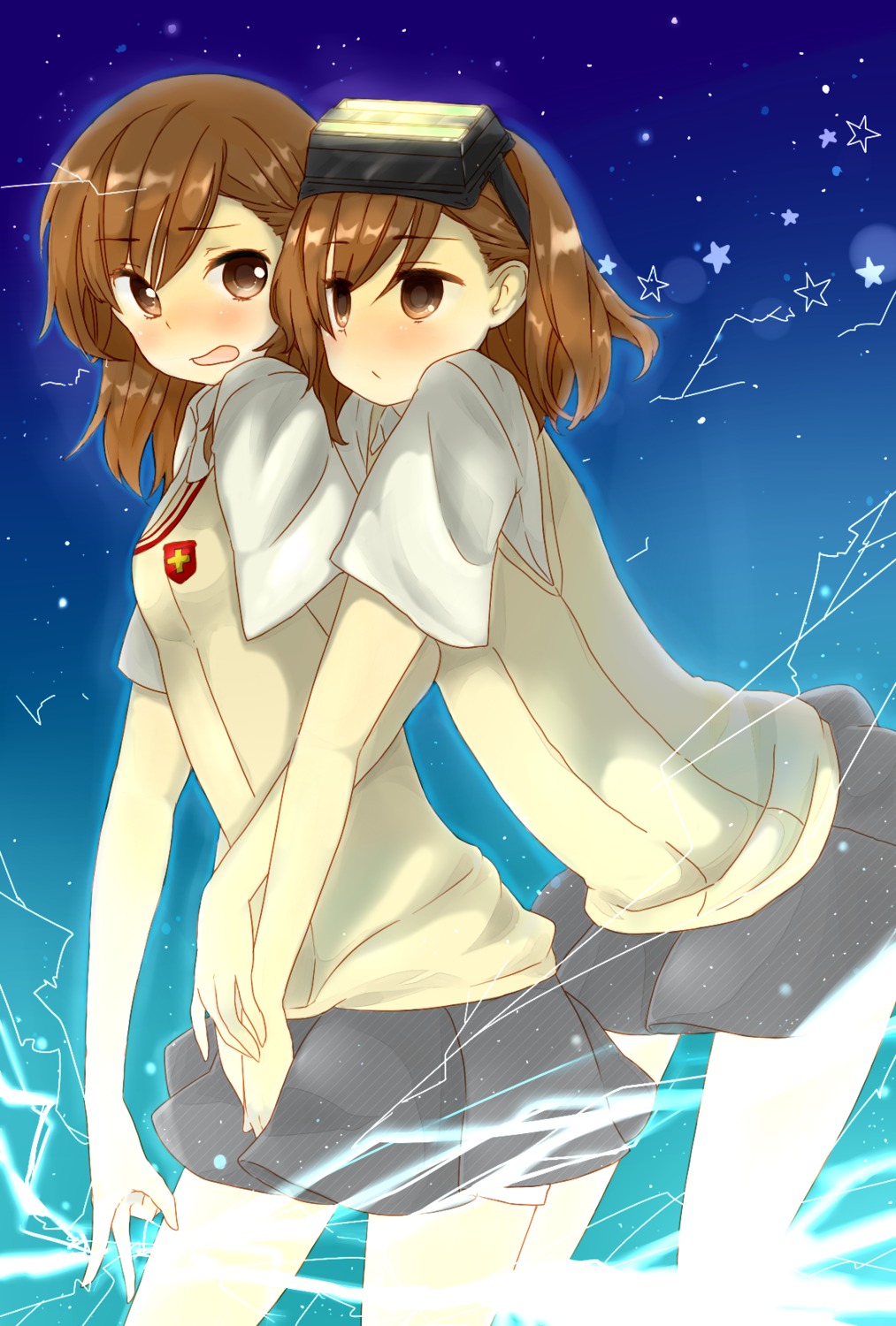 hitothukisaki misaka_imouto misaka_mikoto seifuku to_aru_kagaku_no_railgun to_aru_majutsu_no_index yuri