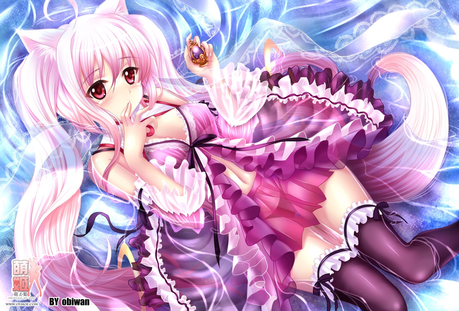 animal_ears anthropomorphization bra jpeg_artifacts kyubey lingerie lolita_fashion mahou_shoujo_madoka_magica obiwan pantsu see_through thighhighs