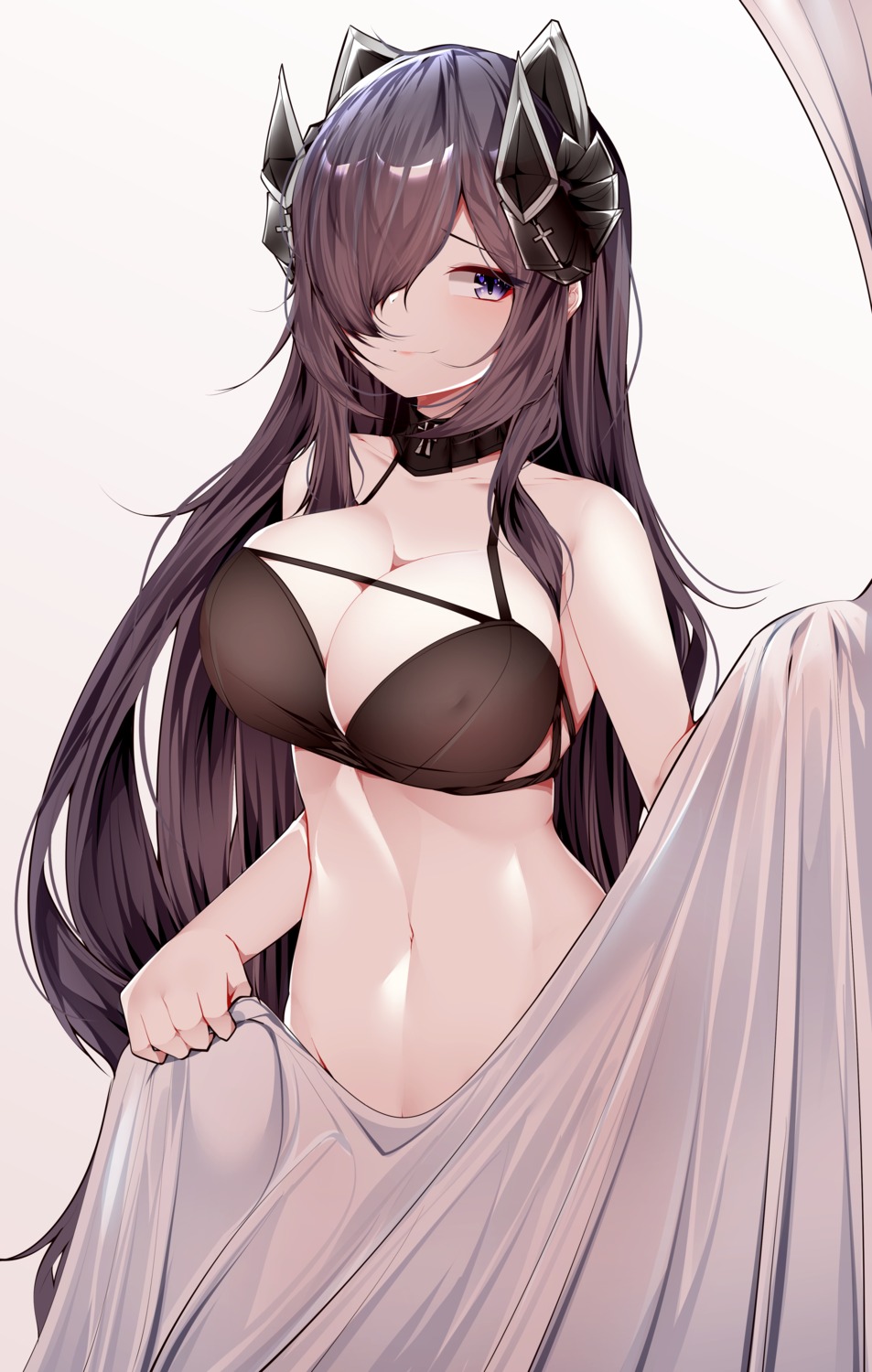 august_von_parseval_(azur_lane) azur_lane bra erect_nipples horns samip