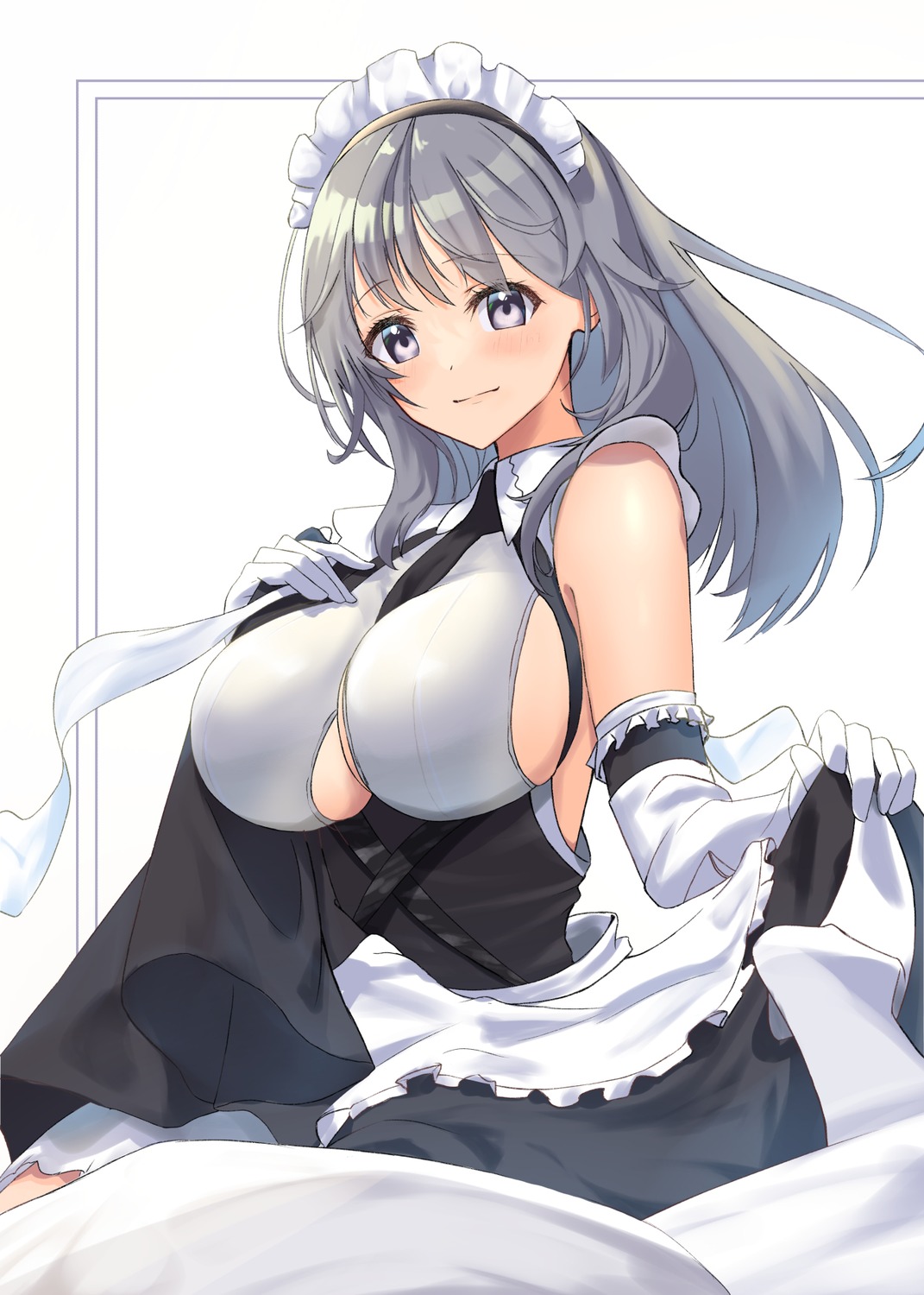 amaner azur_lane charybdis_(azur_lane) maid no_bra skirt_lift