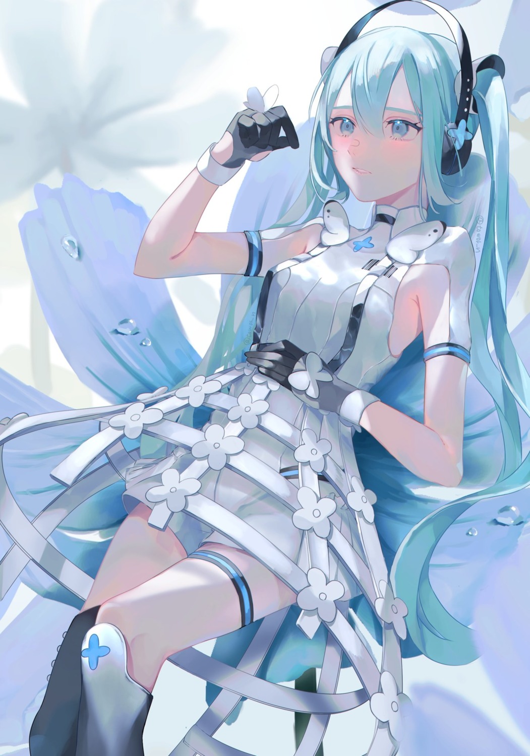 garter hatsune_miku headphones towor_n vocaloid