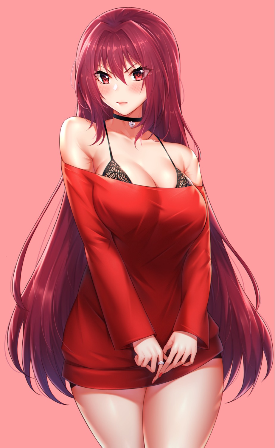 bra cleavage fate/grand_order hua-j pantsu scathach_(fate/grand_order)