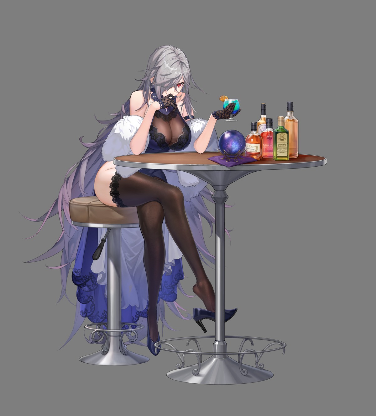 counter:side dress heels no_bra see_through tagme thighhighs transparent_png