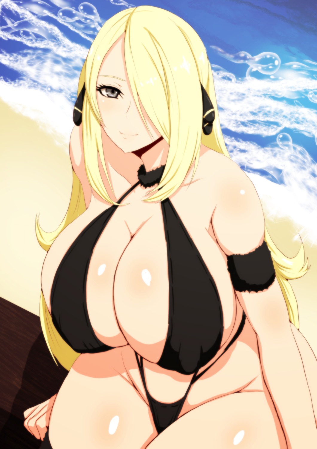 erect_nipples pokemon pokemon_bdsp pokemon_dppt shirona_(pokemon) sling_bikini swimsuits tagme