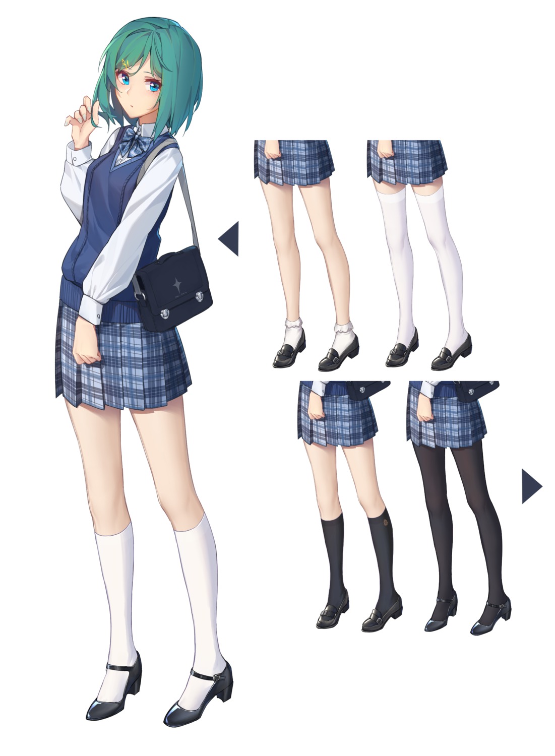 arnold-s character_design heels pantyhose seifuku sweater thighhighs