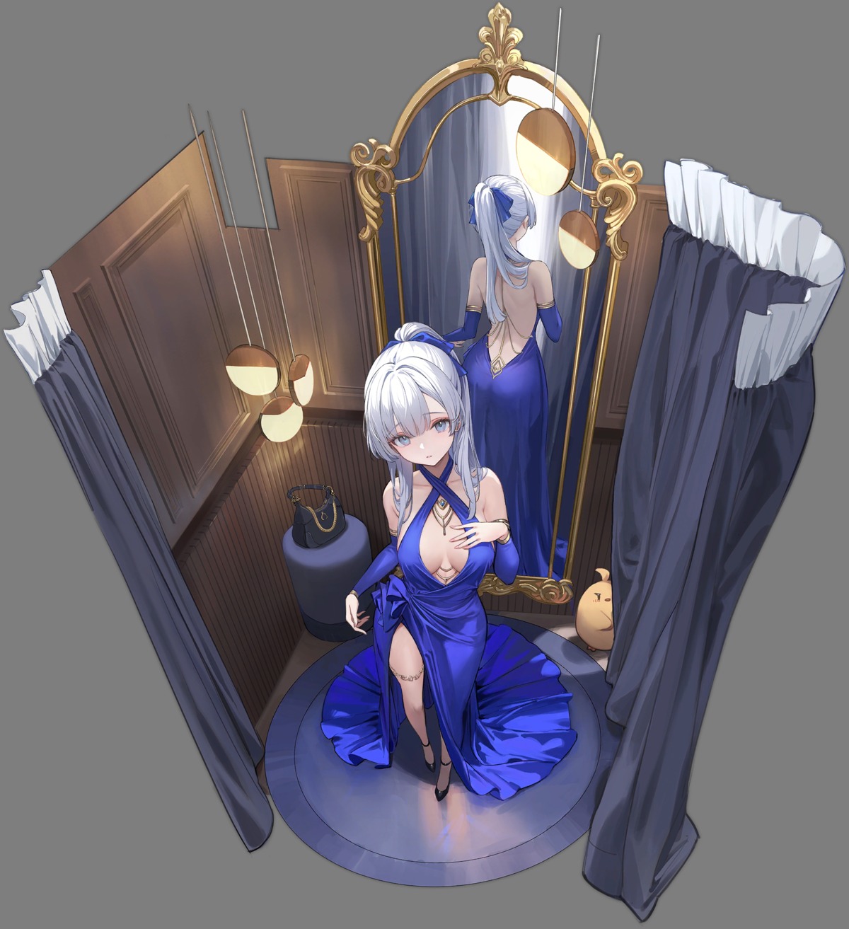 argus_(azur_lane) ass azur_lane dress garter nekojira no_bra transparent_png