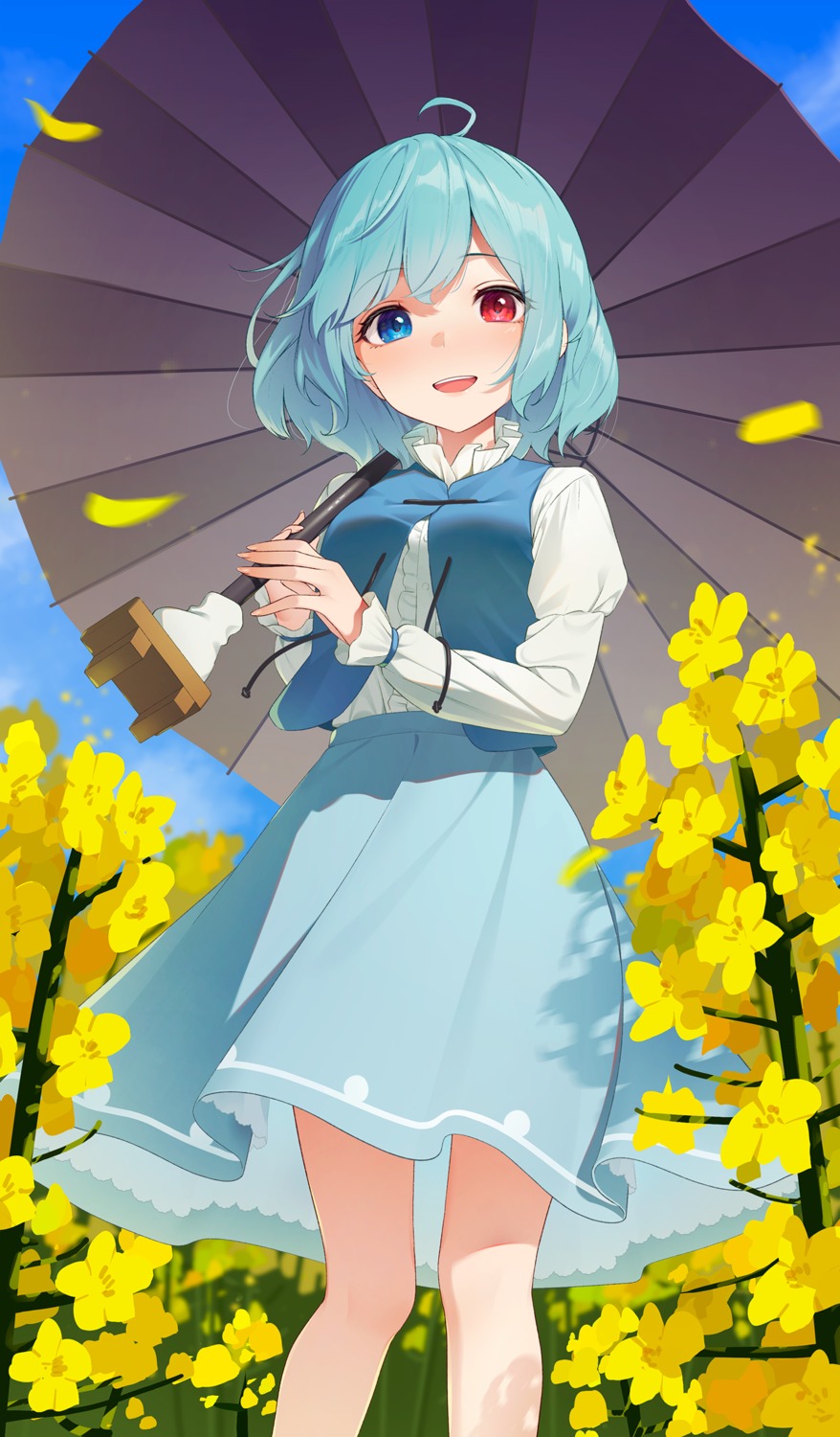 heterochromia kanpa_(campagne_9) tatara_kogasa touhou umbrella