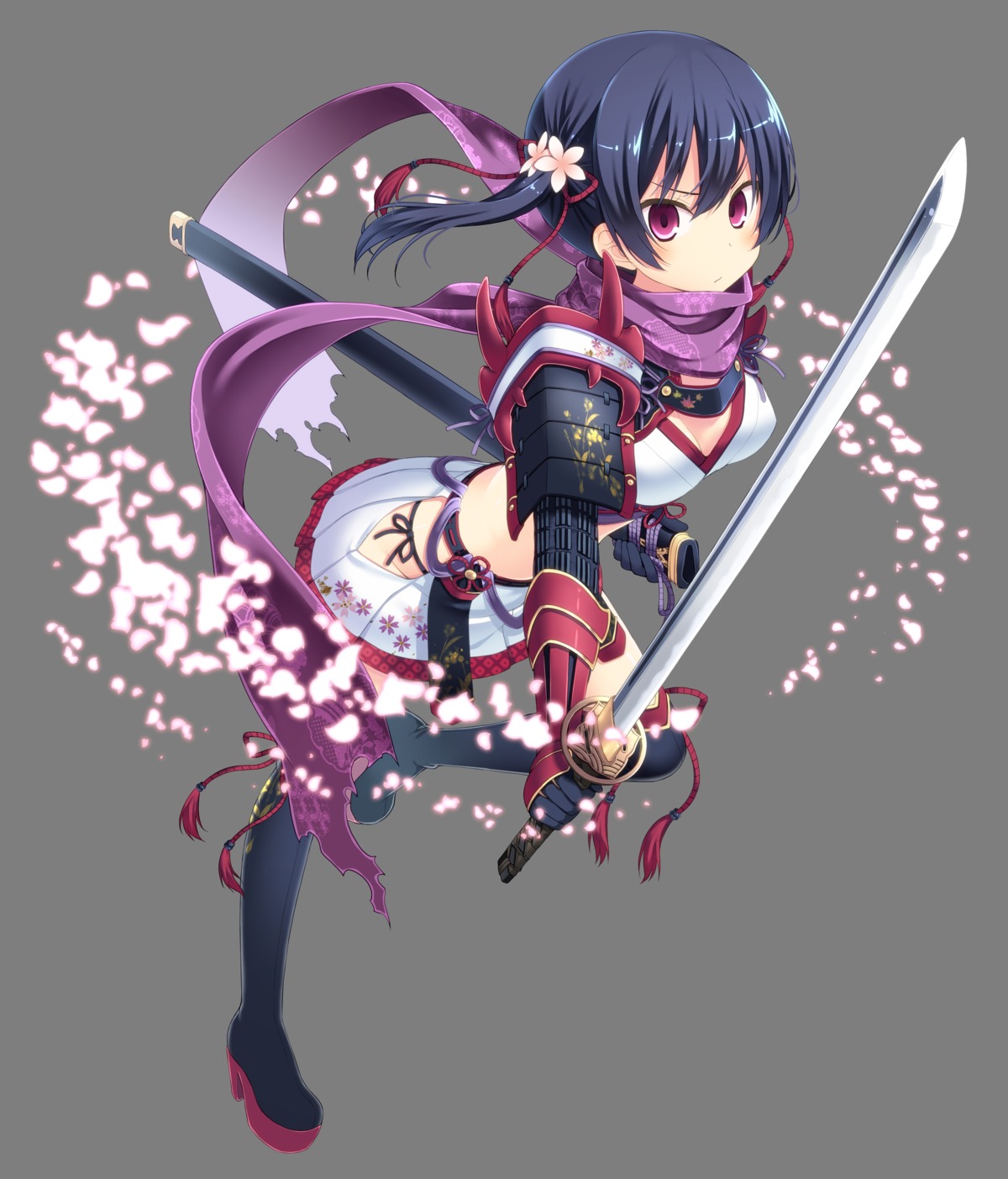 amamiya_minato armor cleavage heels pantsu string_panties sword thighhighs transparent_png