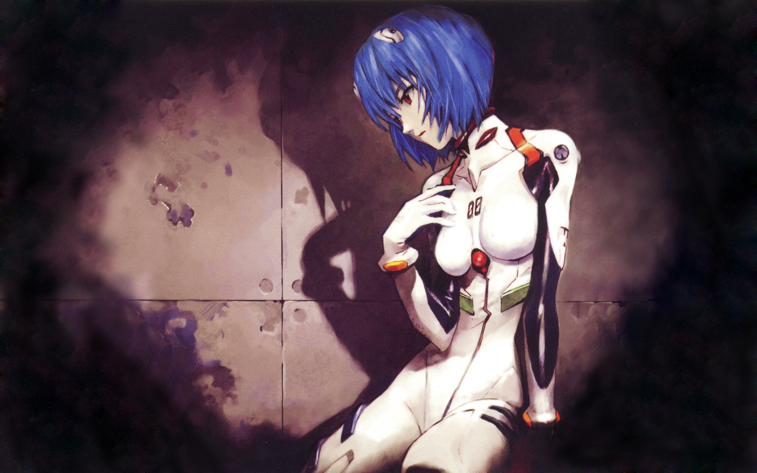 ayanami_rei bodysuit neon_genesis_evangelion sadamoto_yoshiyuki