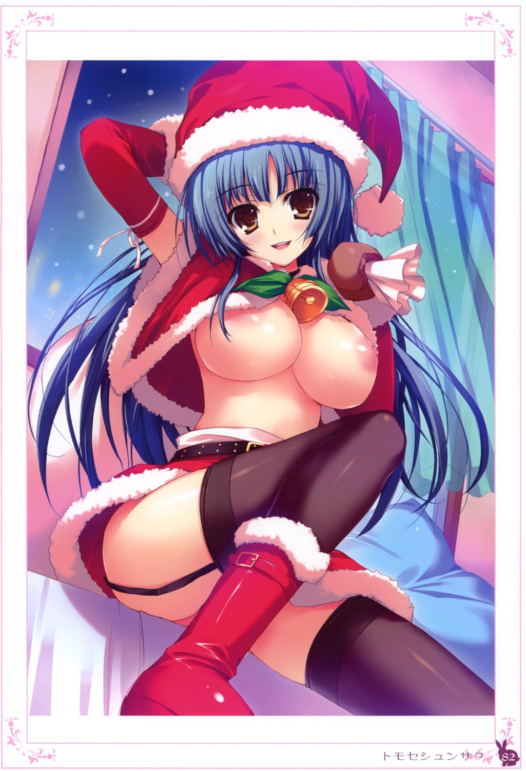 breasts christmas nipples no_bra stockings thighhighs tomose_shunsaku underboob