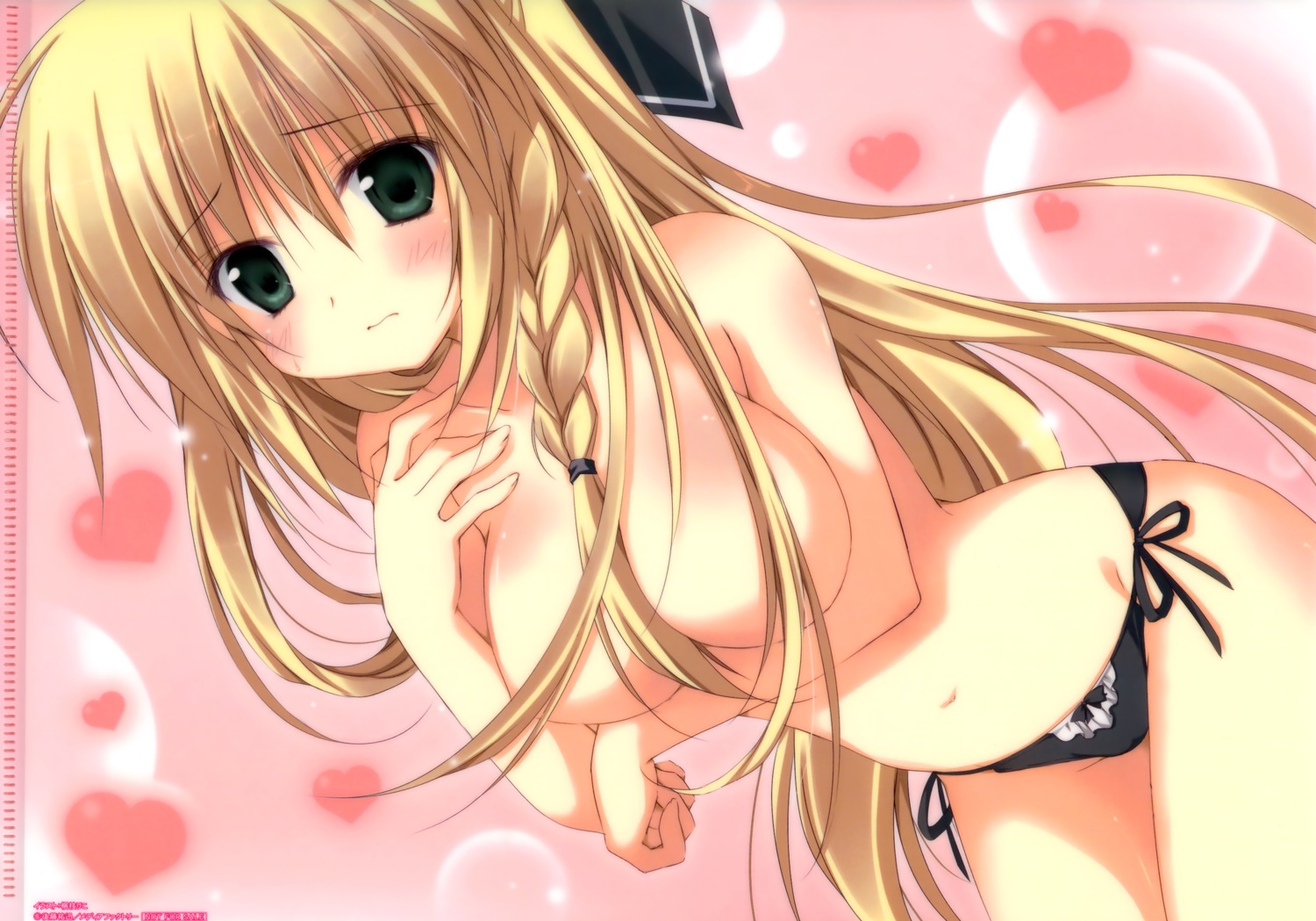 breast_hold korie_riko luna_(tsuki_tsuki!) pantsu string_panties topless tsuki_tsuki!