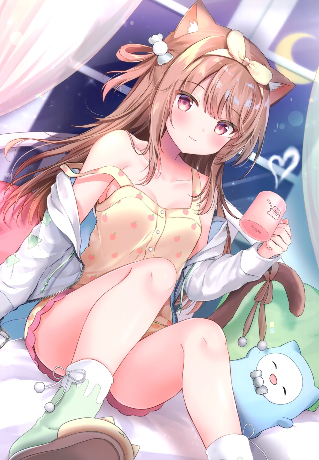 animal_ears nekomimi open_shirt tail yuimisu