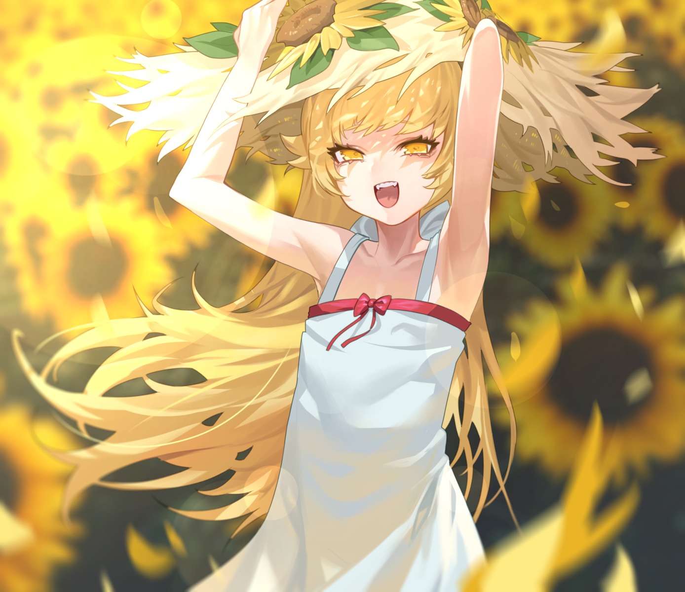 bakemonogatari dress monogatari_(series) oshino_shinobu sb_lama summer_dress