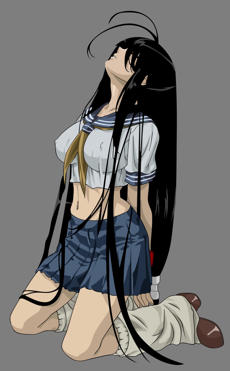 erect_nipples ikkitousen kanu_unchou seifuku transparent_png vector_trace