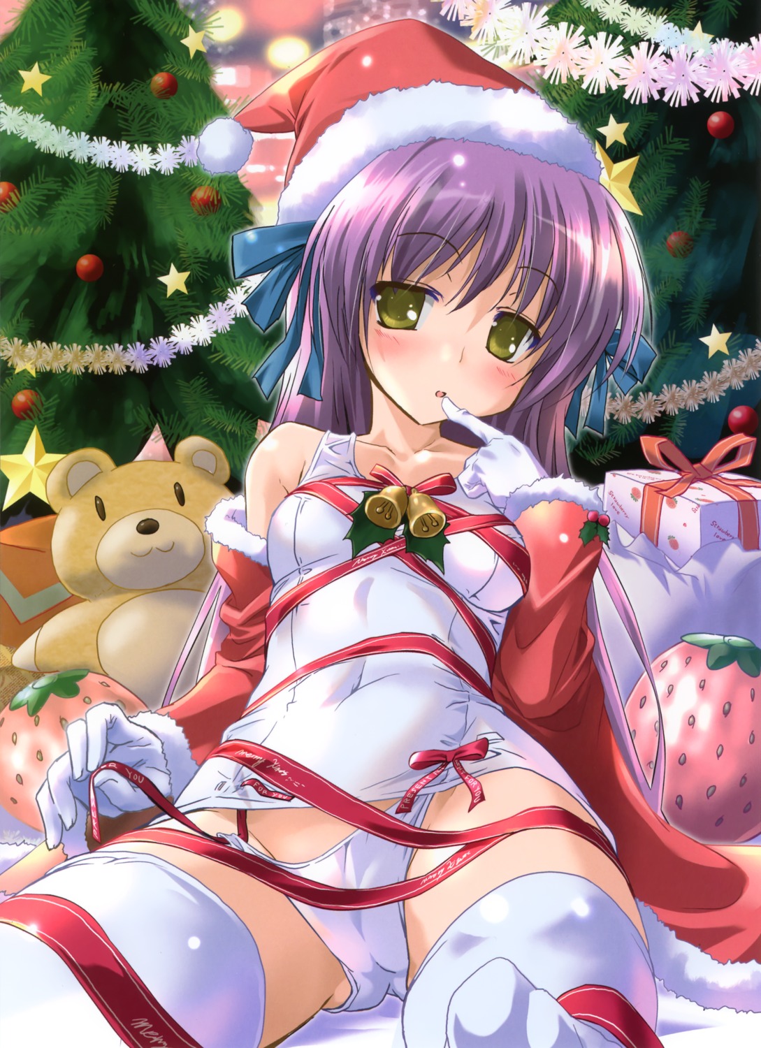 cameltoe christmas komatsu_e-ji school_swimsuit swimsuits thighhighs undressing