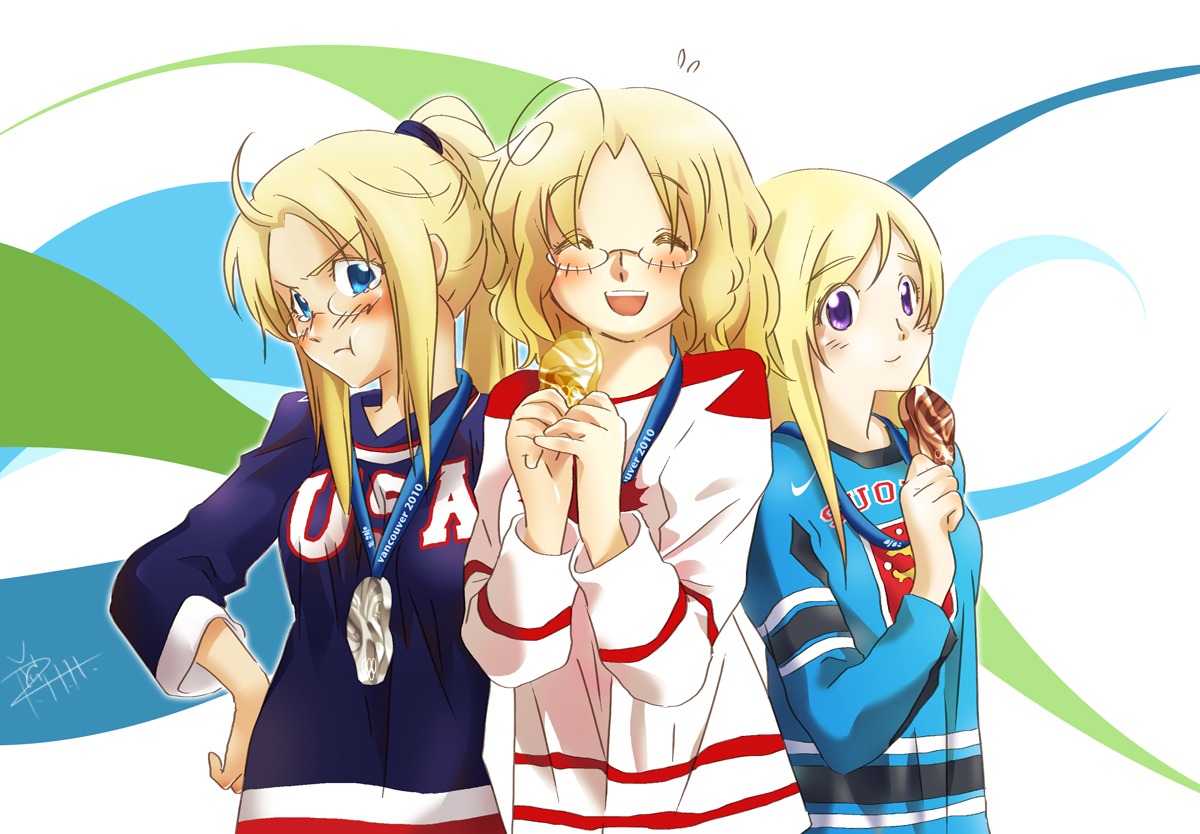 america canada finland hetalia_axis_powers megane piggy_ho_ho