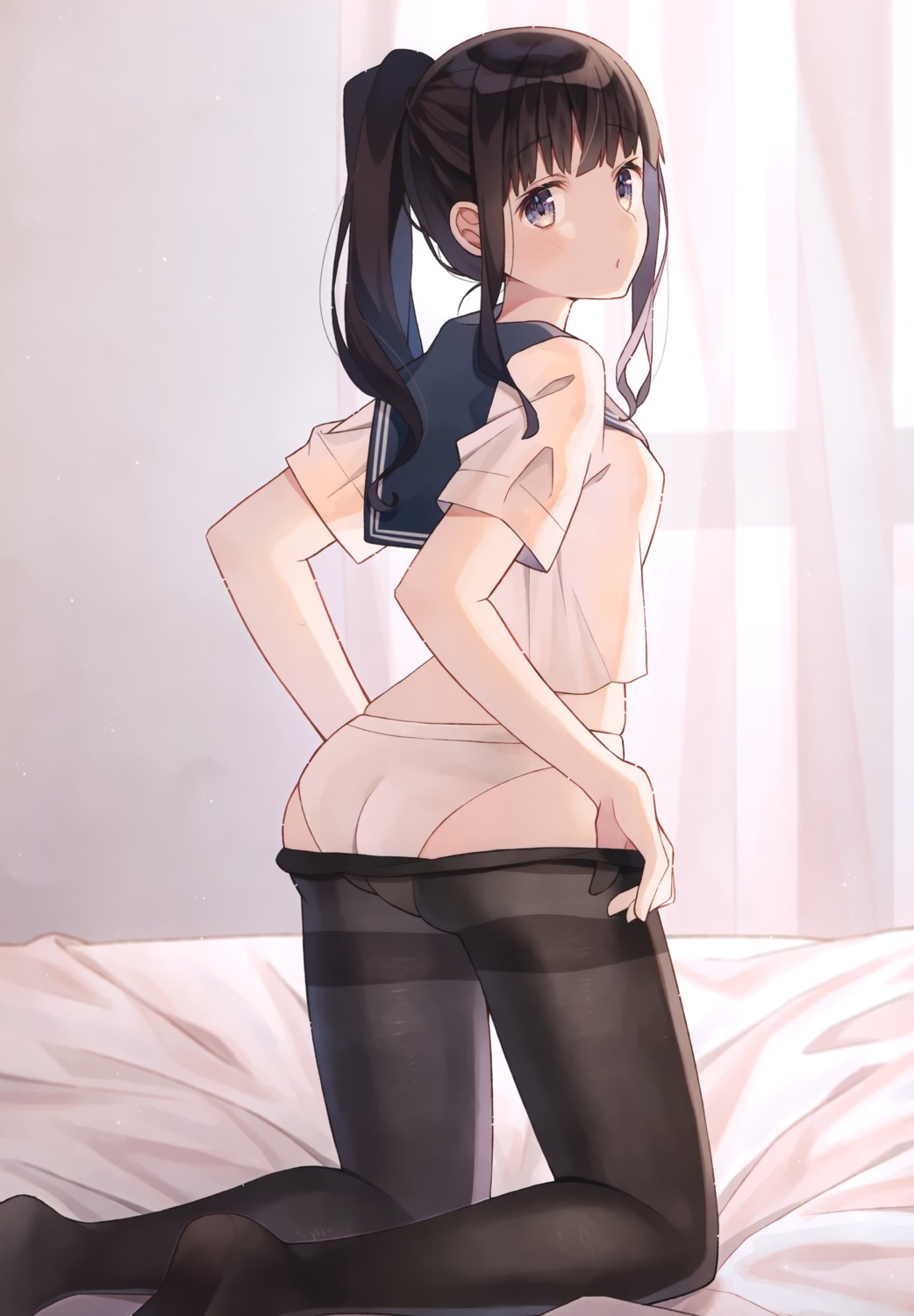 ass minase_nagi pantsu pantyhose pecora_room possible_duplicate seifuku undressing