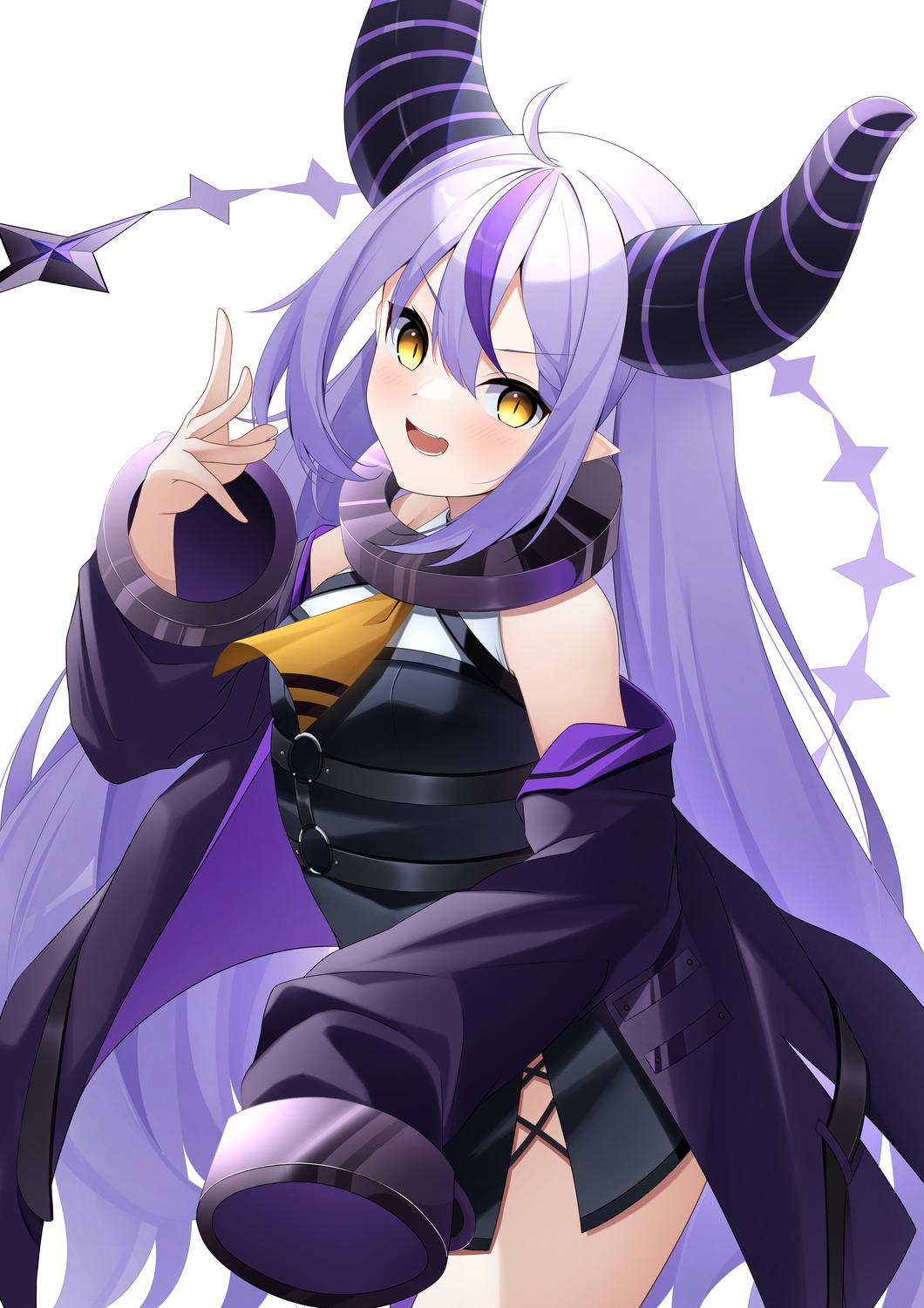 dress ekidona hololive horns la+_darknesss pointy_ears tail