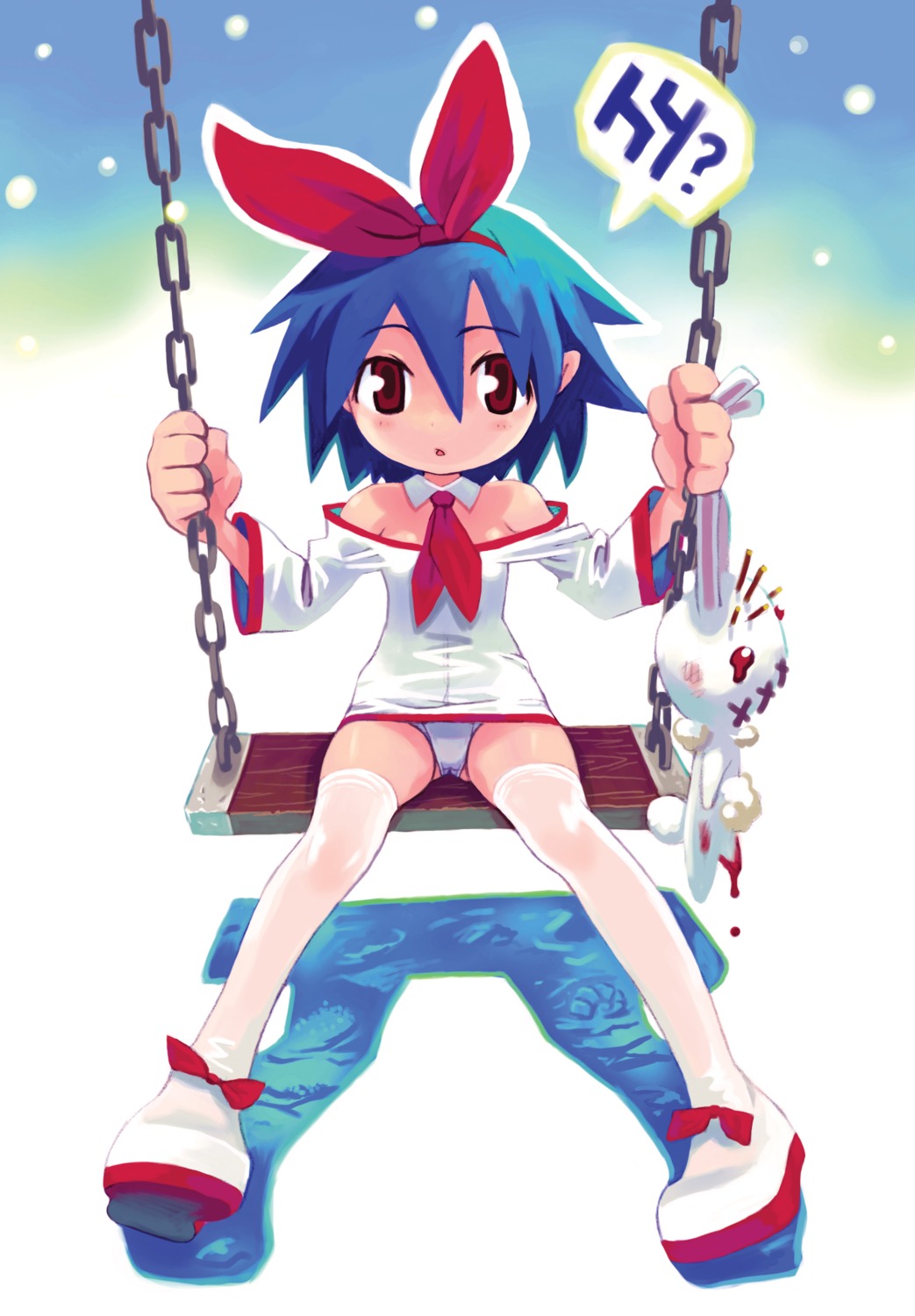 disgaea nomura_ryouji pantsu pleinair thighhighs usagi