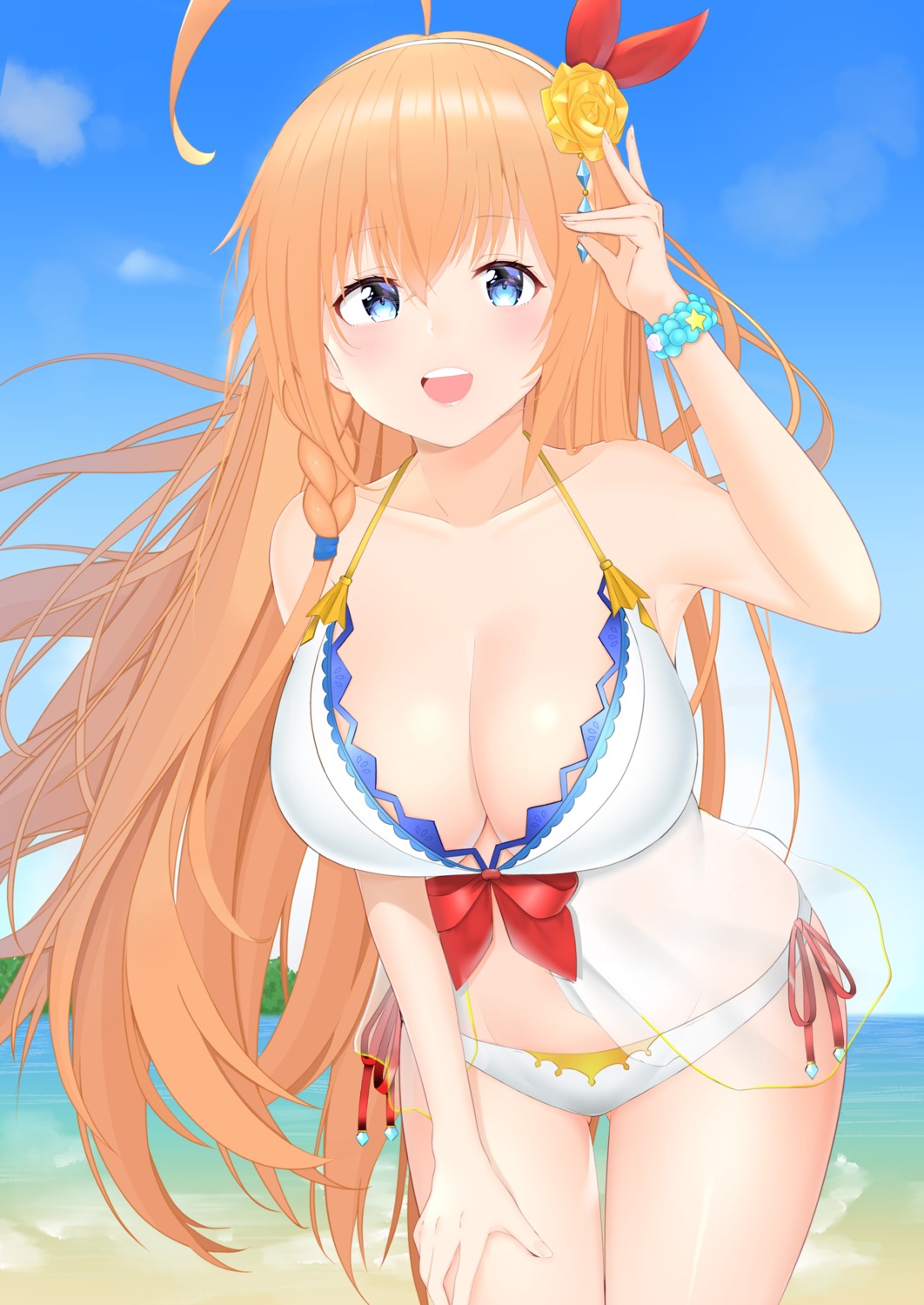 bikini cleavage haiiro_san_team pecorine princess_connect princess_connect!_re:dive see_through swimsuits