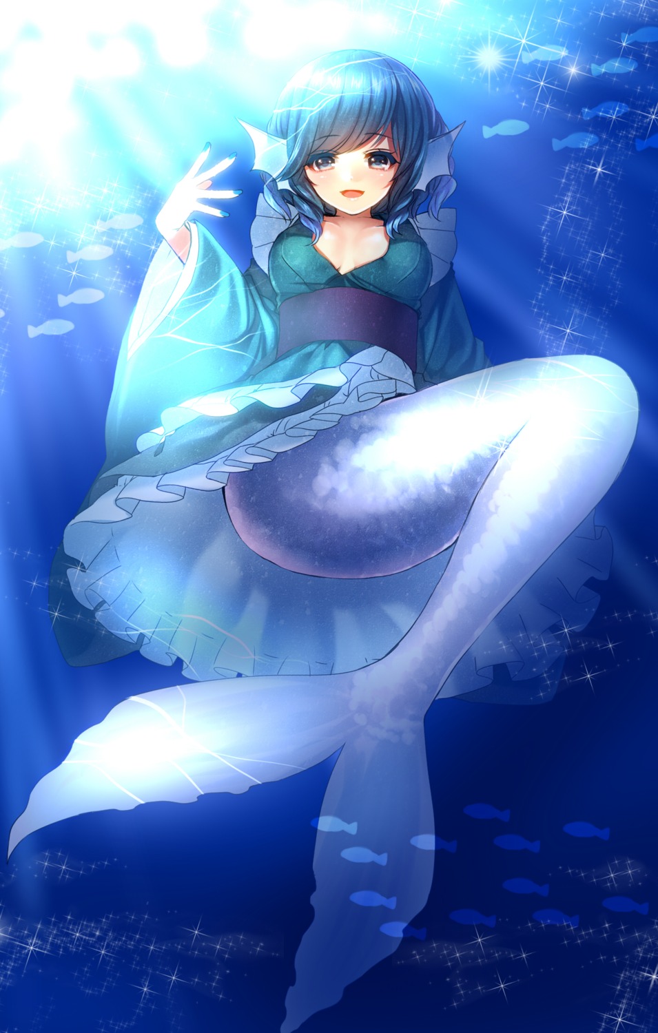 kanzaki_maguro mermaid touhou wakasagihime
