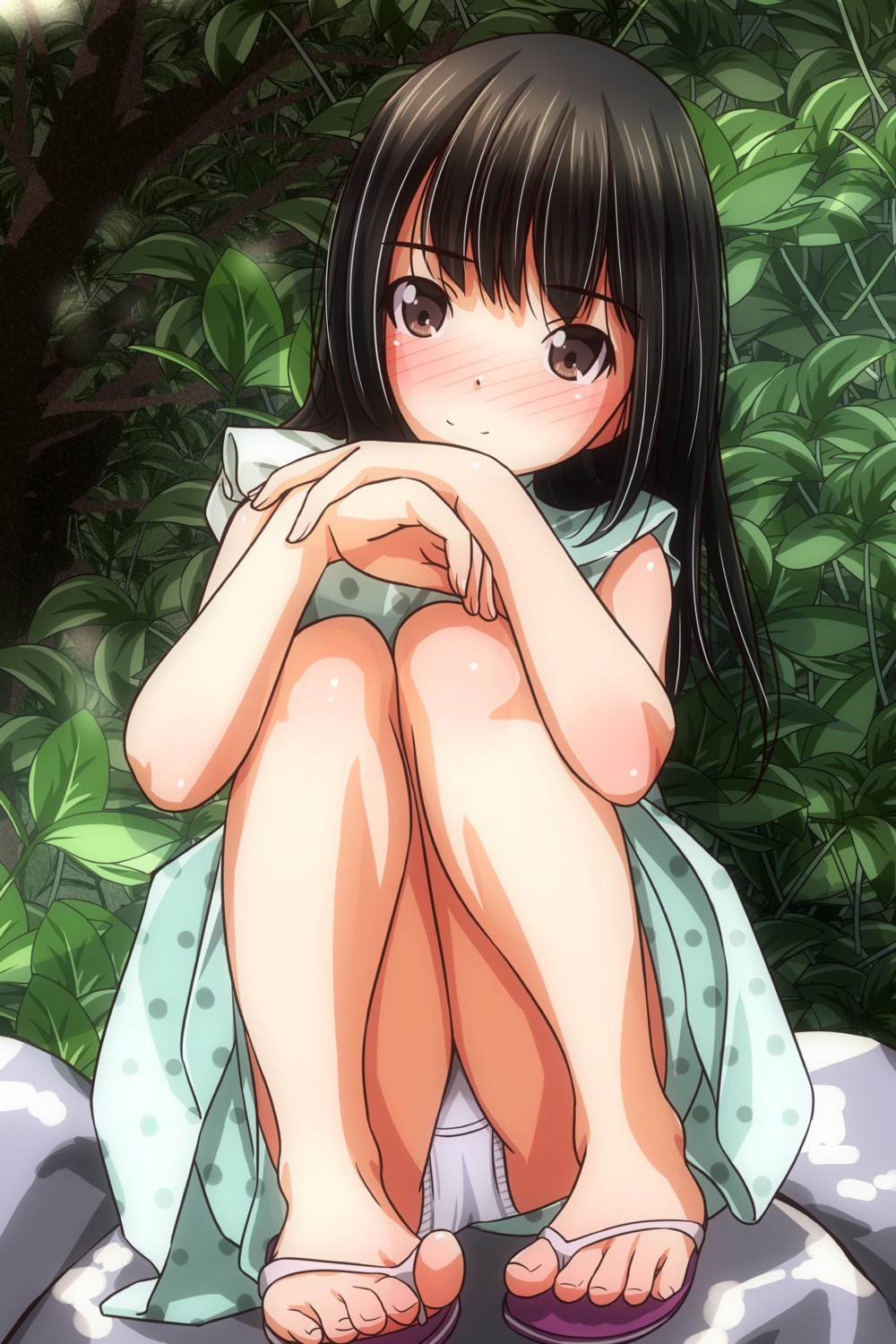 dress feet loli matsunaga_kouyou pantsu skirt_lift summer_dress