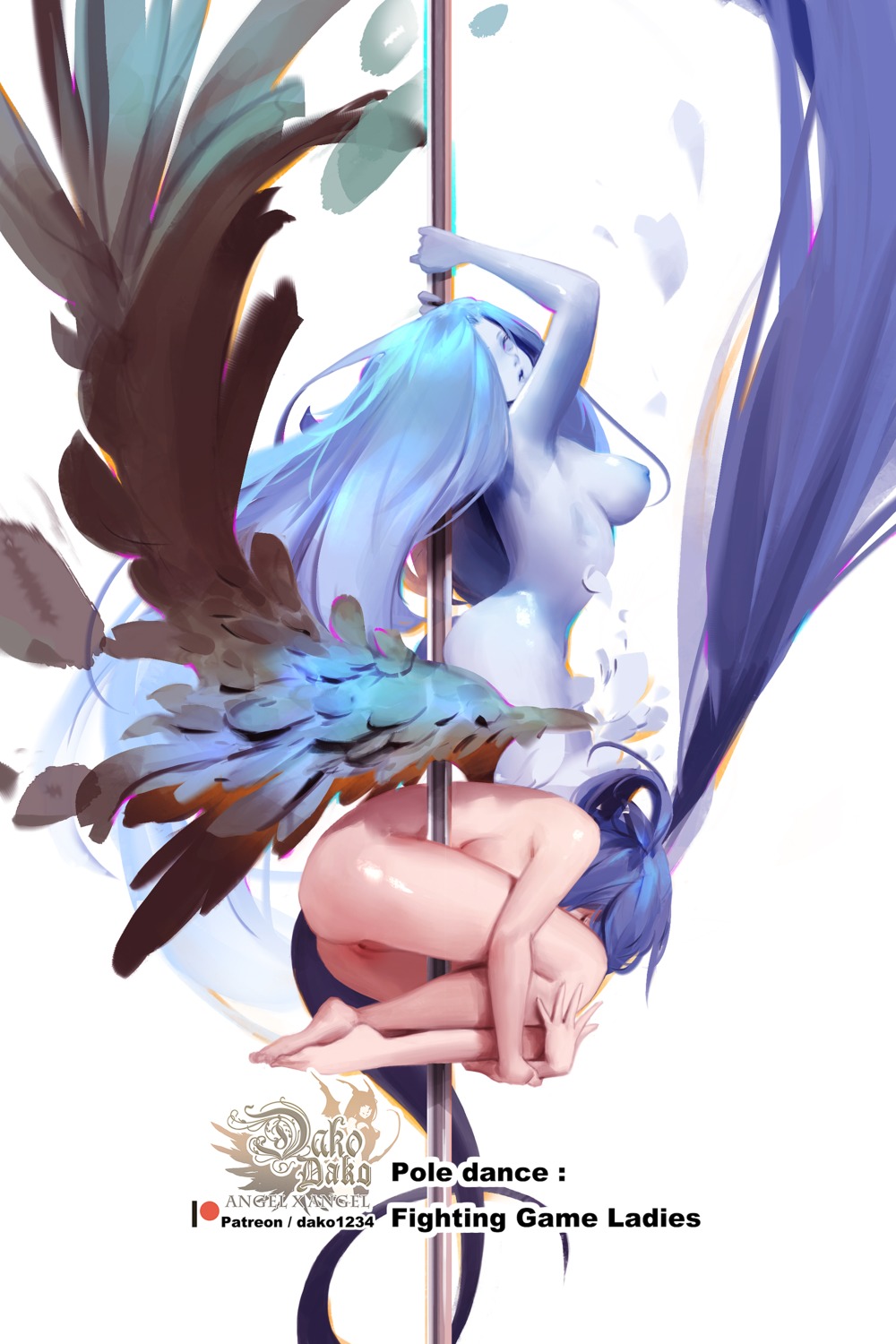 ass dizzy guilty_gear hu_dako naked nipples pussy uncensored wings