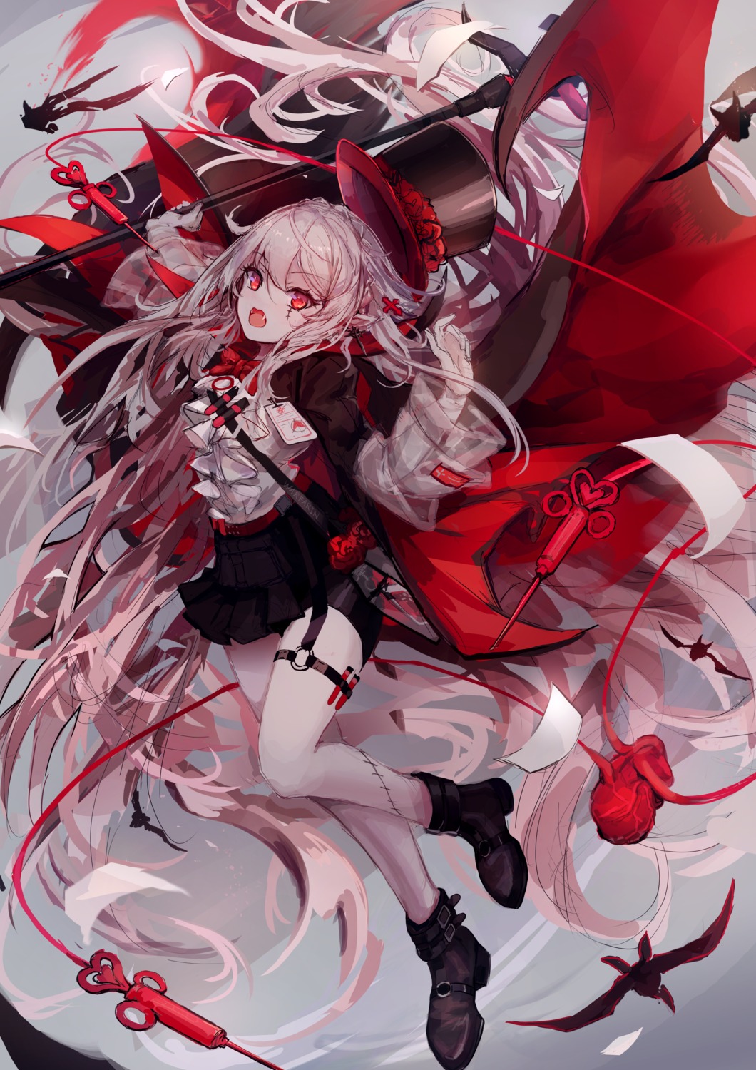 arknights blood garter heels pointy_ears trrcmb warfarin_(arknights)