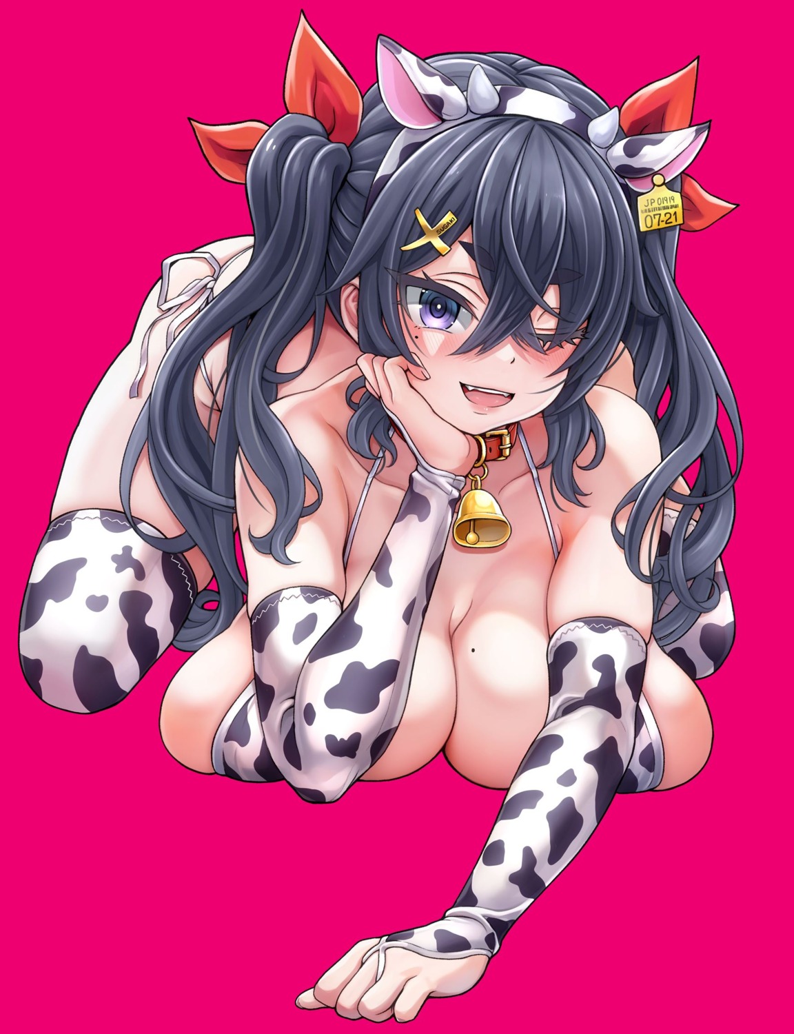 animal_ears bikini erect_nipples horns nemugaki_sopra swimsuits tama_project thighhighs v-mag