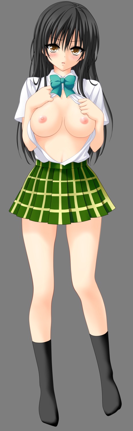 breasts kotegawa_yui nipples no_bra open_shirt to_love_ru transparent_png vector_trace