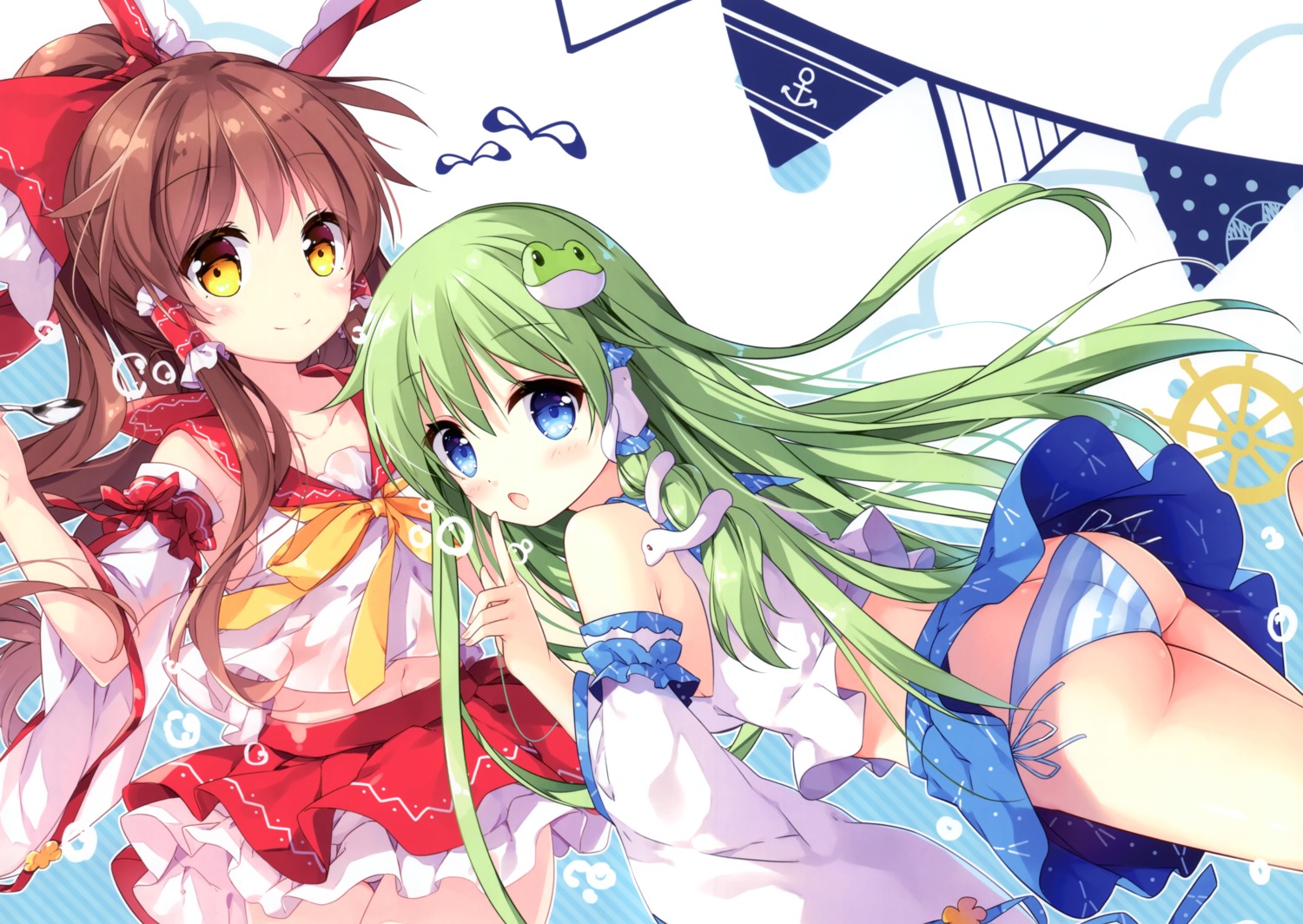 hakurei_reimu kochiya_sanae mochizuki_shiina touhou