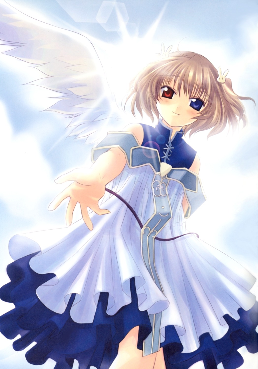 dress heterochromia naruse_chisato tenbatsu_angel_rabbie wings