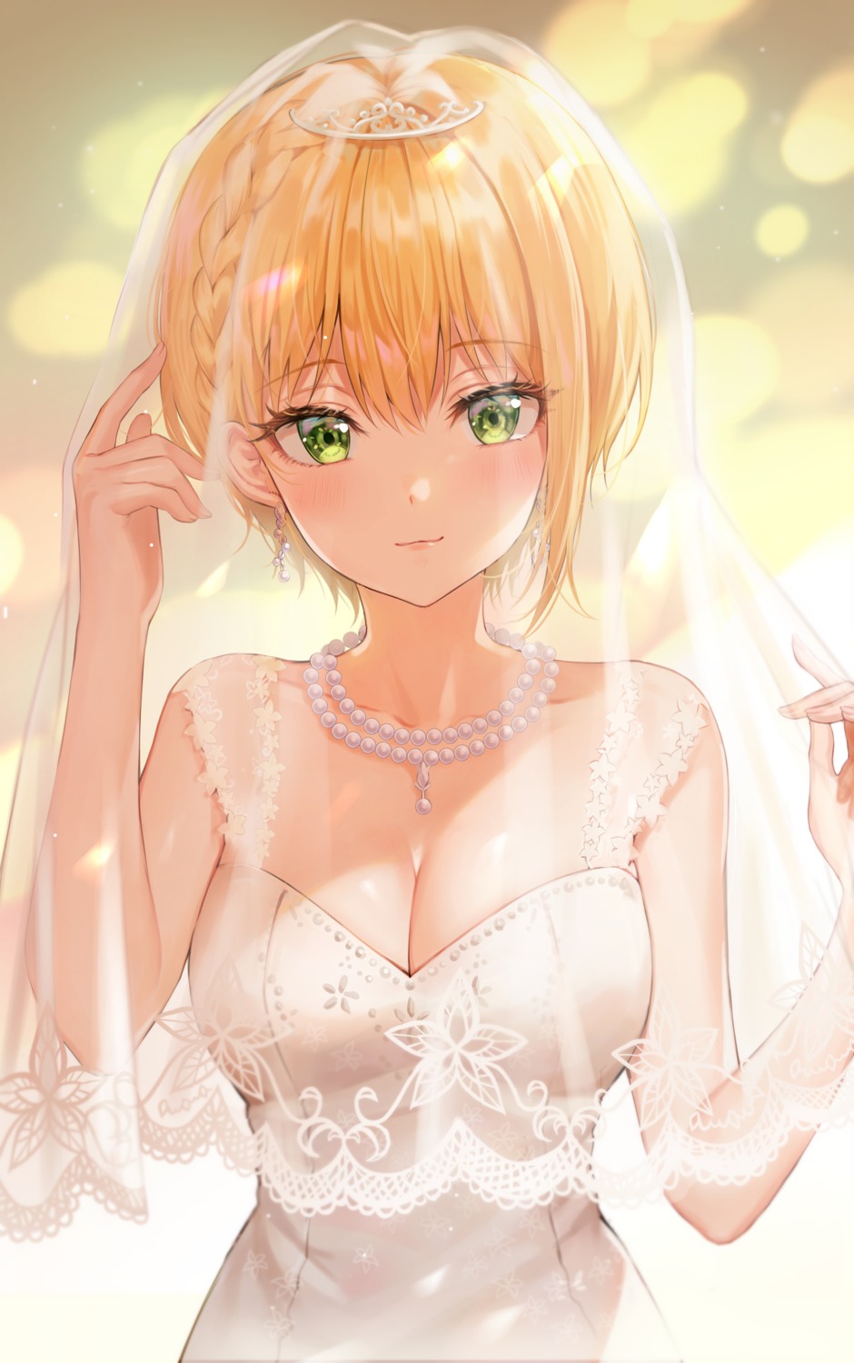 cleavage dress miyamoto_frederica the_idolm@ster the_idolm@ster_cinderella_girls tokkyu wedding_dress